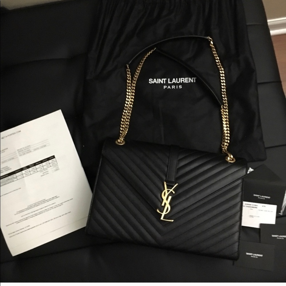 Yves Saint Laurent Monogrammed Large quilted bag